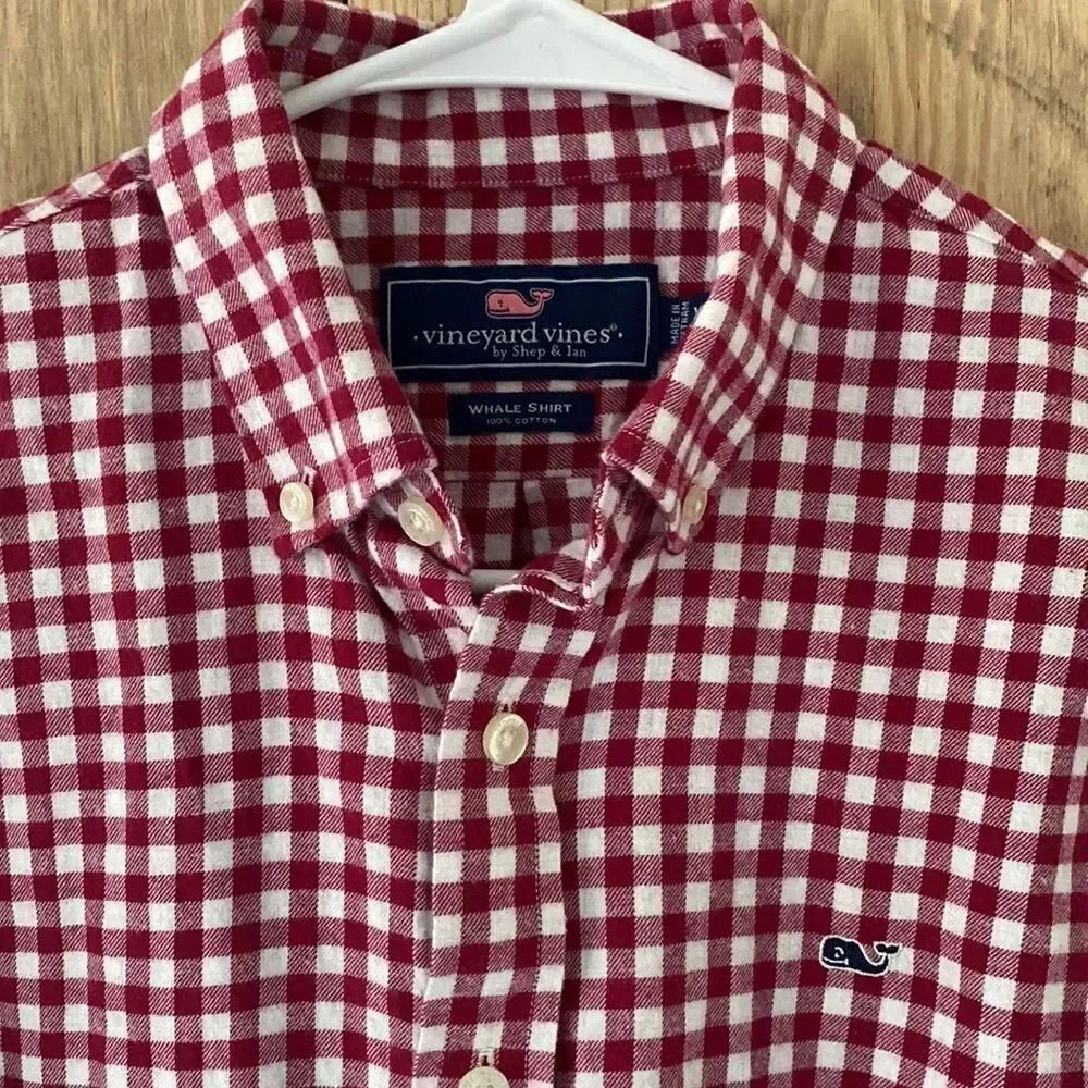 Vineyard Vines Gingham Check Button Down Long sleeve‎ Size Extra Large (18)